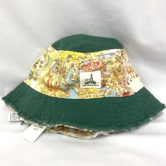Walt Disney World Parks 50th Anniversary Vault Park Maps Adult Bucket Hat - NEW - Picture 3 of 5